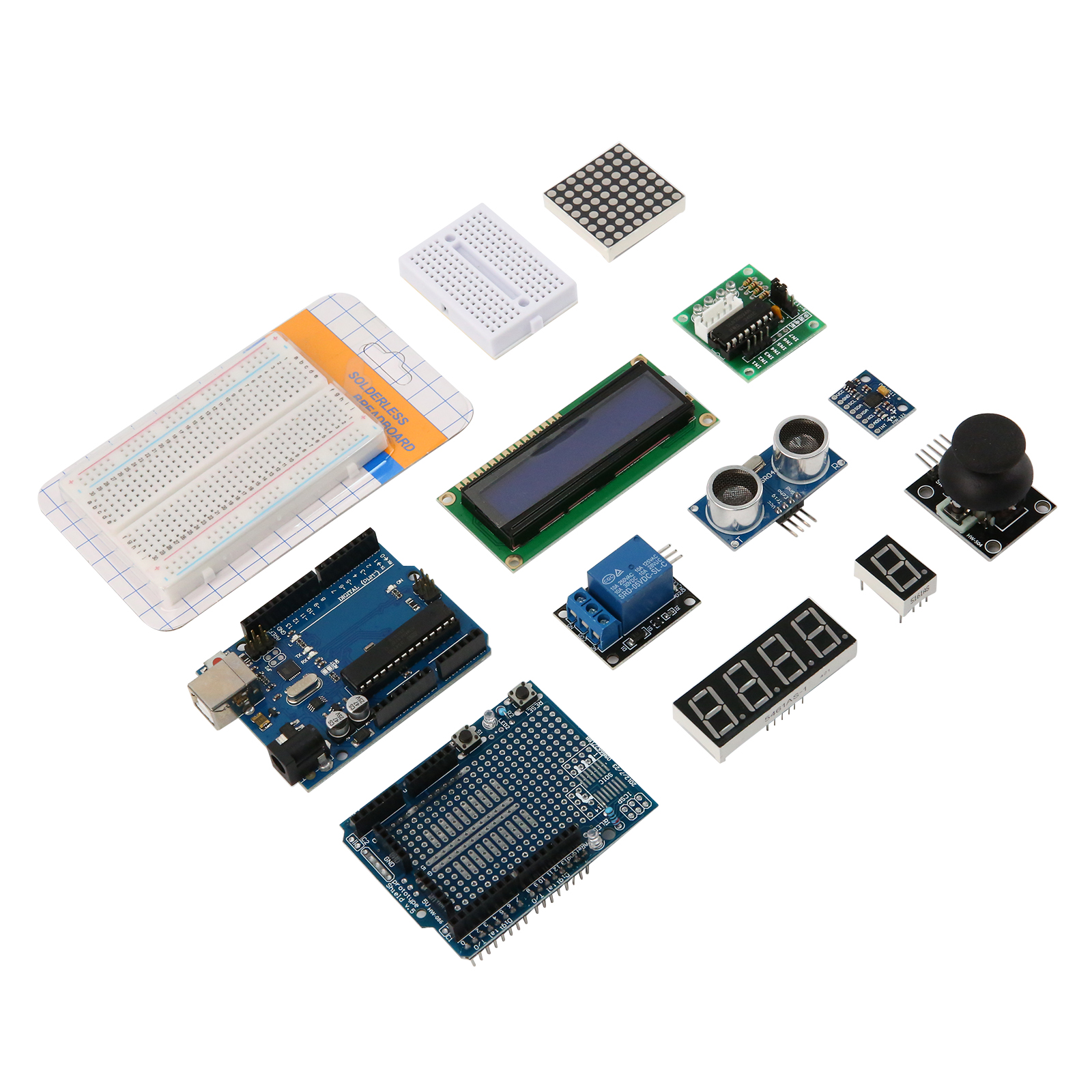 Стартовый набор Arduino UNO R3 DIP KUONGSHUN без логотипа и батарейки крона 9В с блоком питания под европейскую розетку